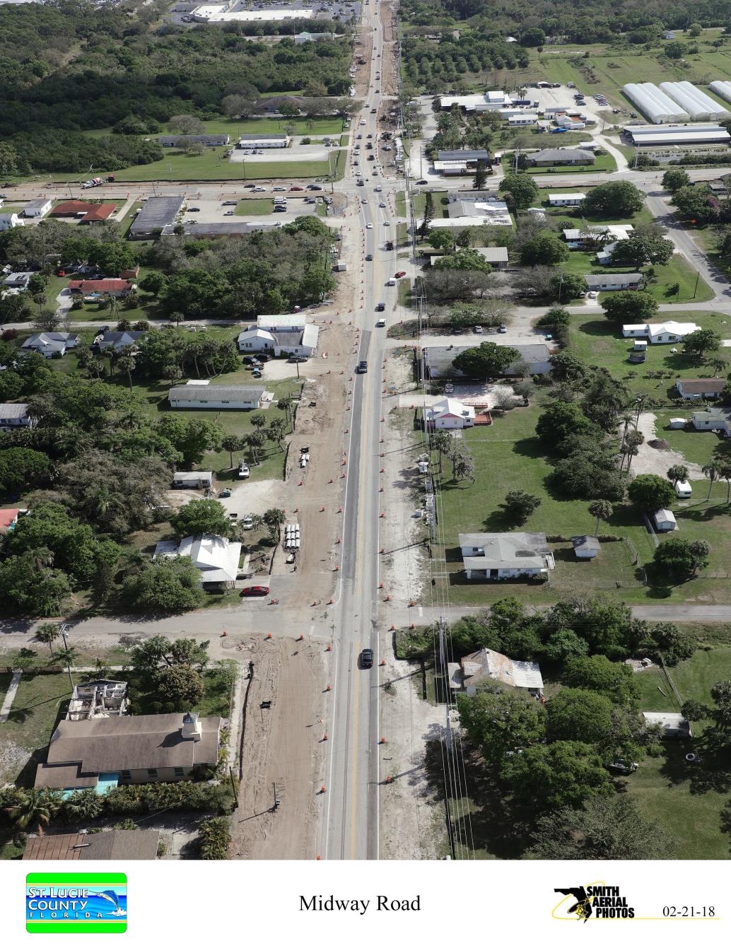 Midway Rd looking east from Sunrise Blvd