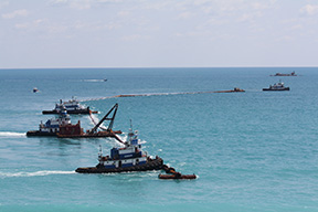 barges offshore dredging