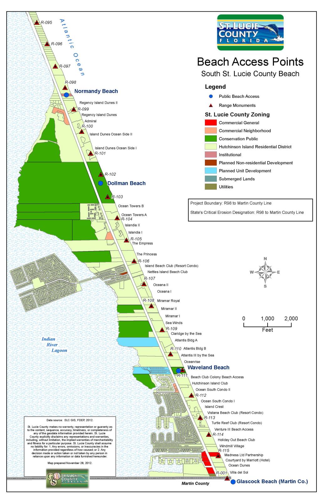 Beach Access Points map 2017 for interpretation call 772-462-1269