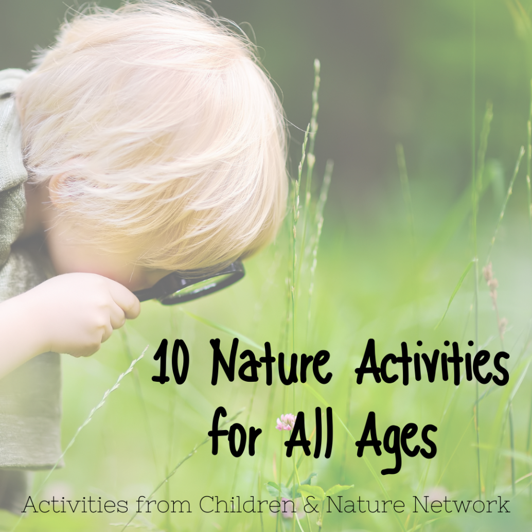 10 Nature Activities for All Ages, boy looking through magnifying glass