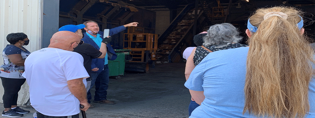 Citizens Academy members getting a tour of recycling facility