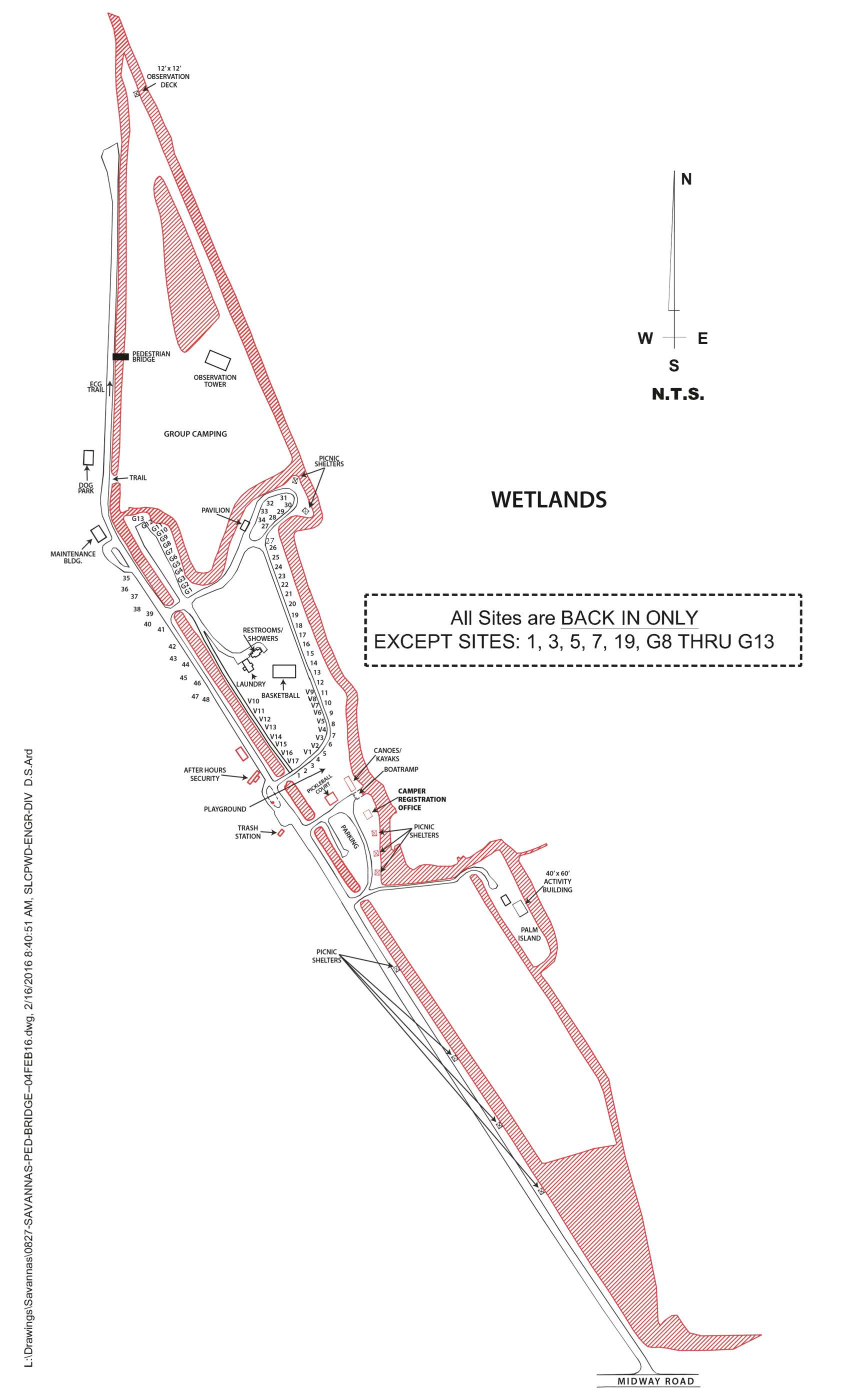 Savannas Campground Map for interpretation call (772) 464-7855