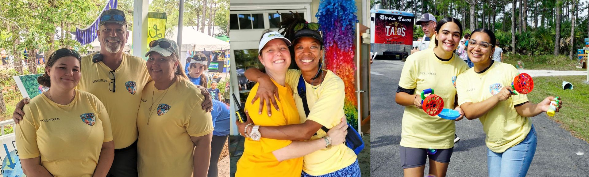 Volunteers at an outdoor event