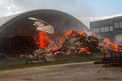 fire at the recycling center