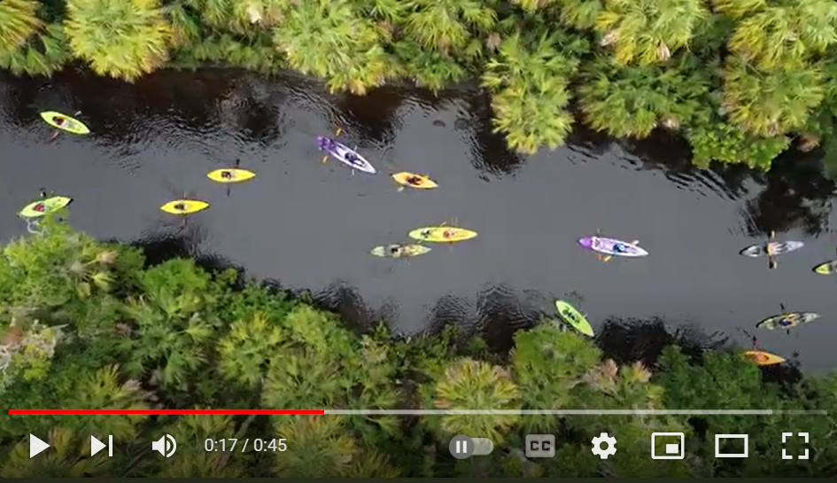 Video still frame of kayaks on the st lucie river