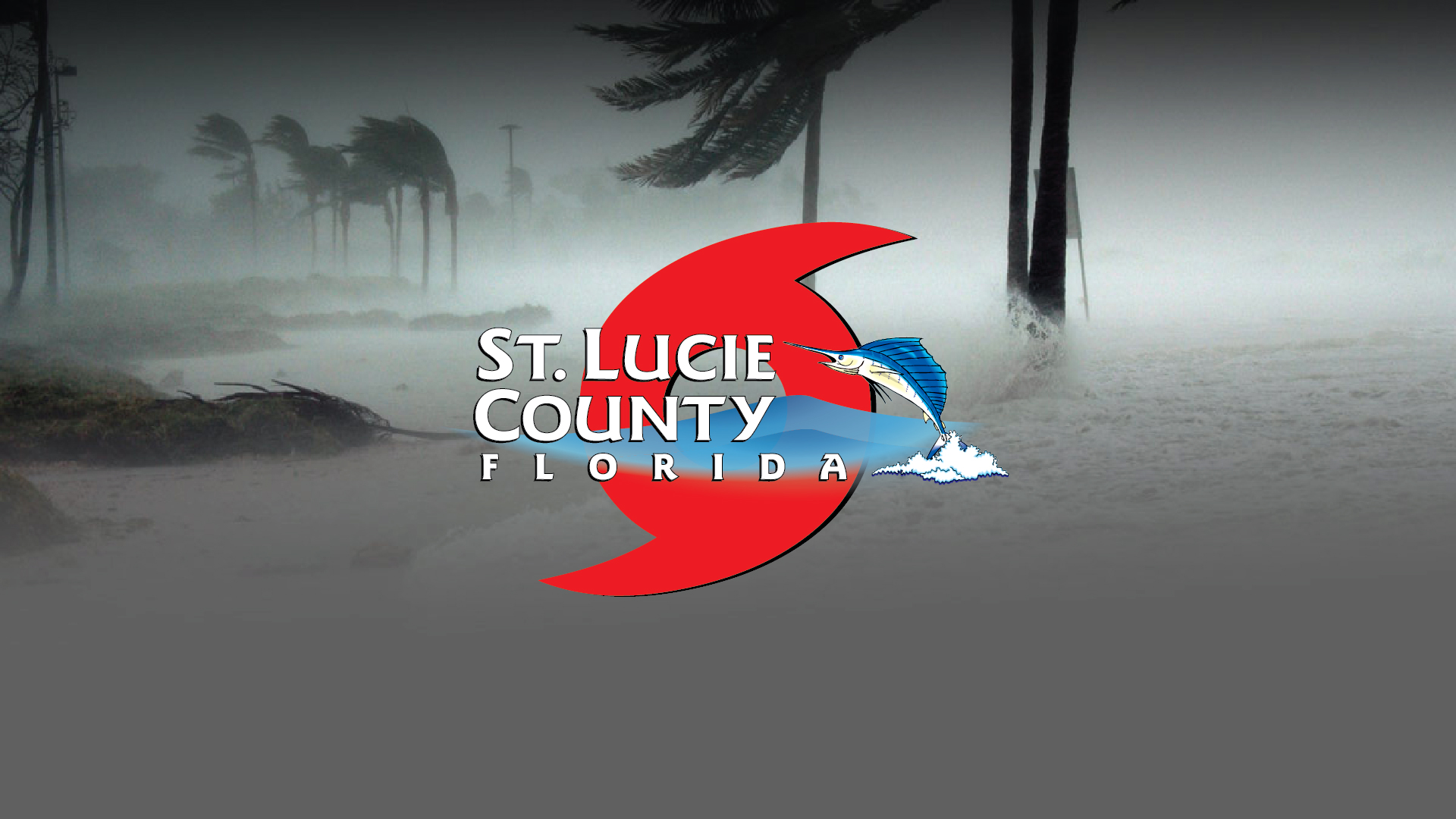 Hurricane Icon with St. Lucie County Florida sailfish logo